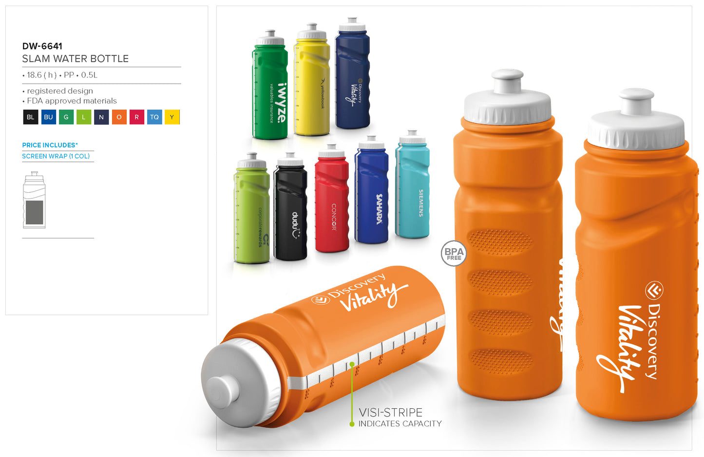Slam Plastic Water Bottle - 500ml