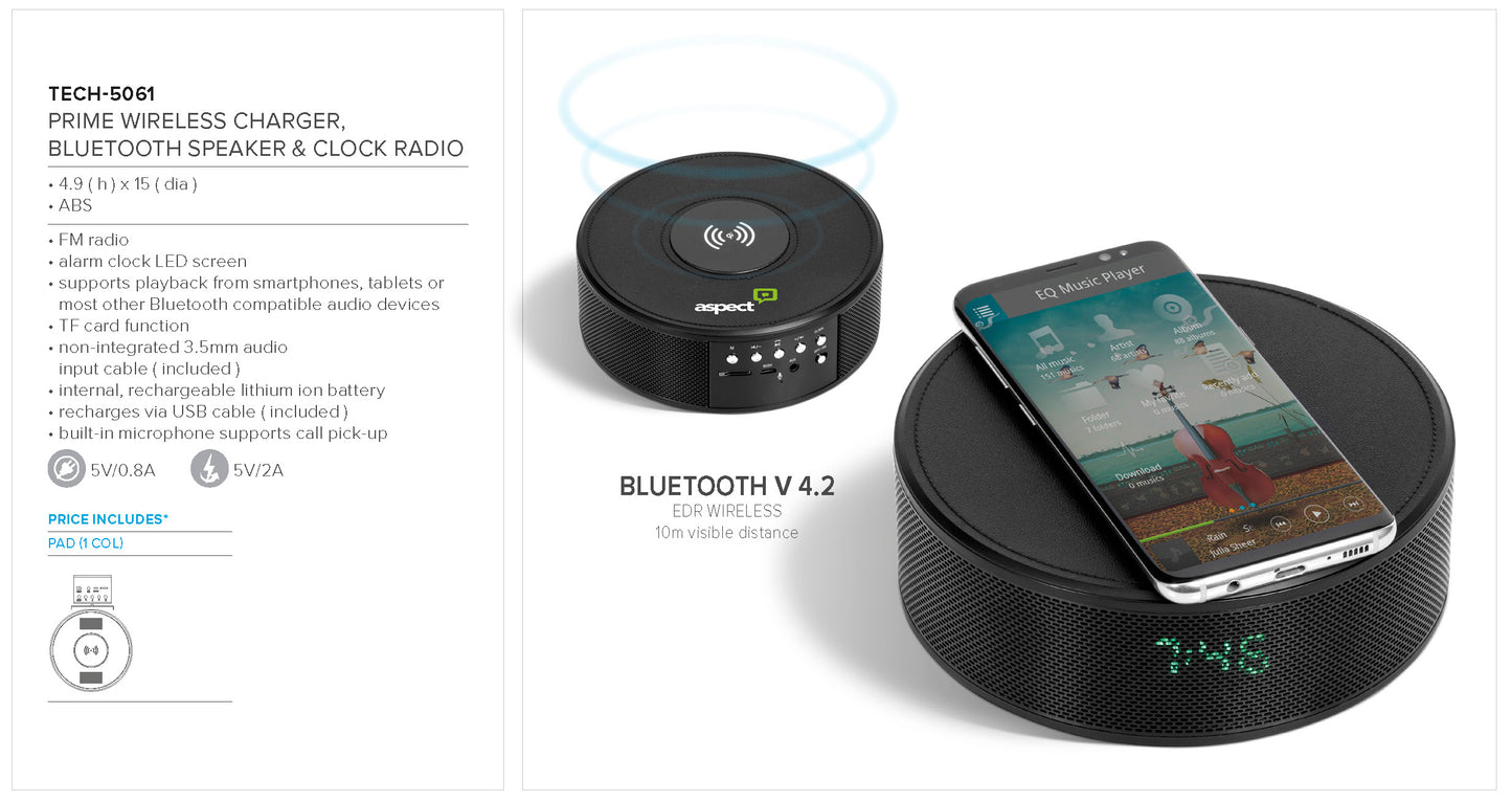 Prime Wireless Charger & Bluetooth Speaker