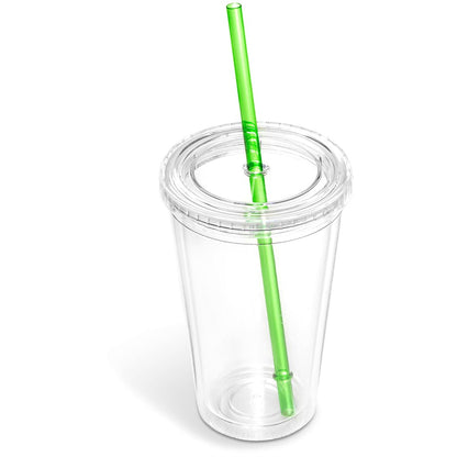 Malibu Double-Wall Frosted Straw Tumbler