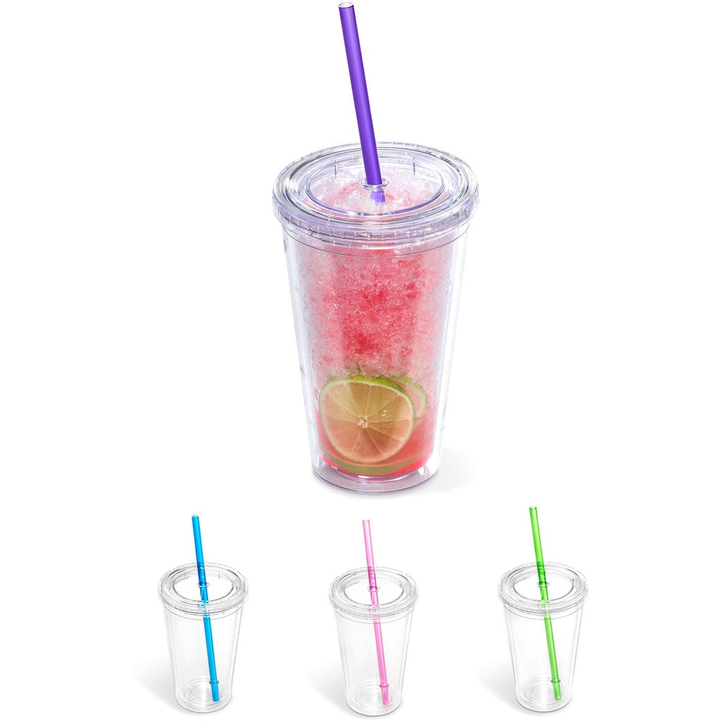 Malibu Double-Wall Frosted Straw Tumbler