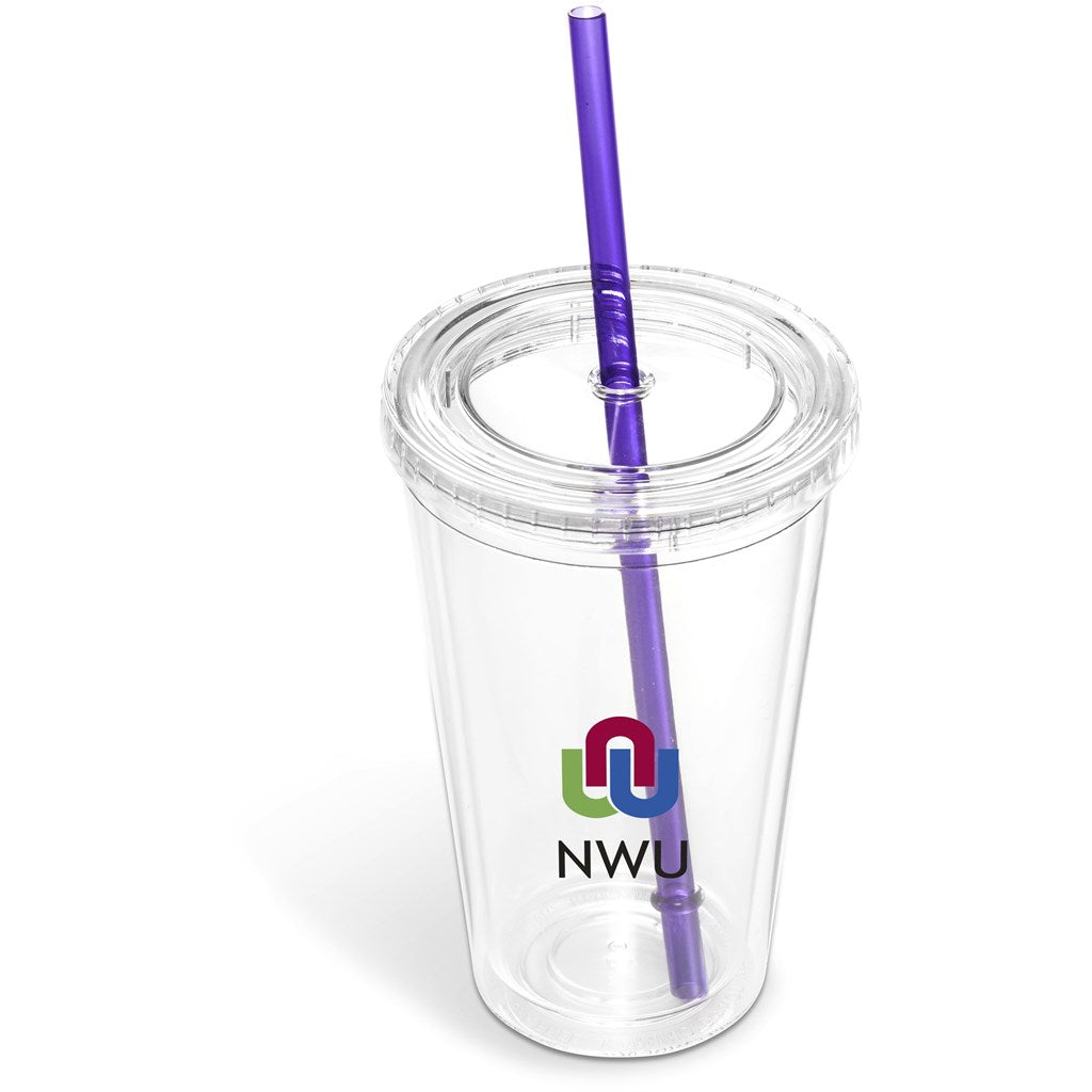 Malibu Double-Wall Frosted Straw Tumbler