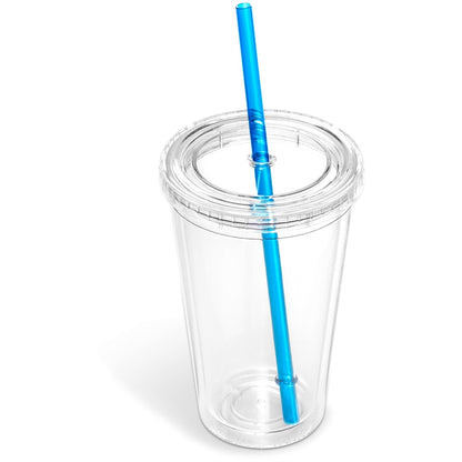 Malibu Double-Wall Frosted Straw Tumbler