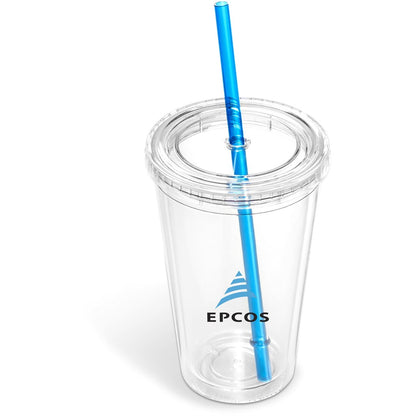 Malibu Double-Wall Frosted Straw Tumbler