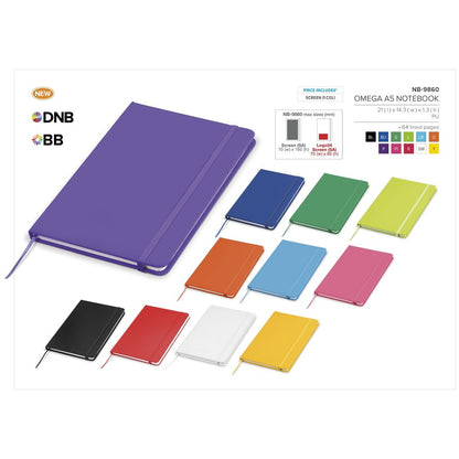 Omega A5 Hard Cover Notebook