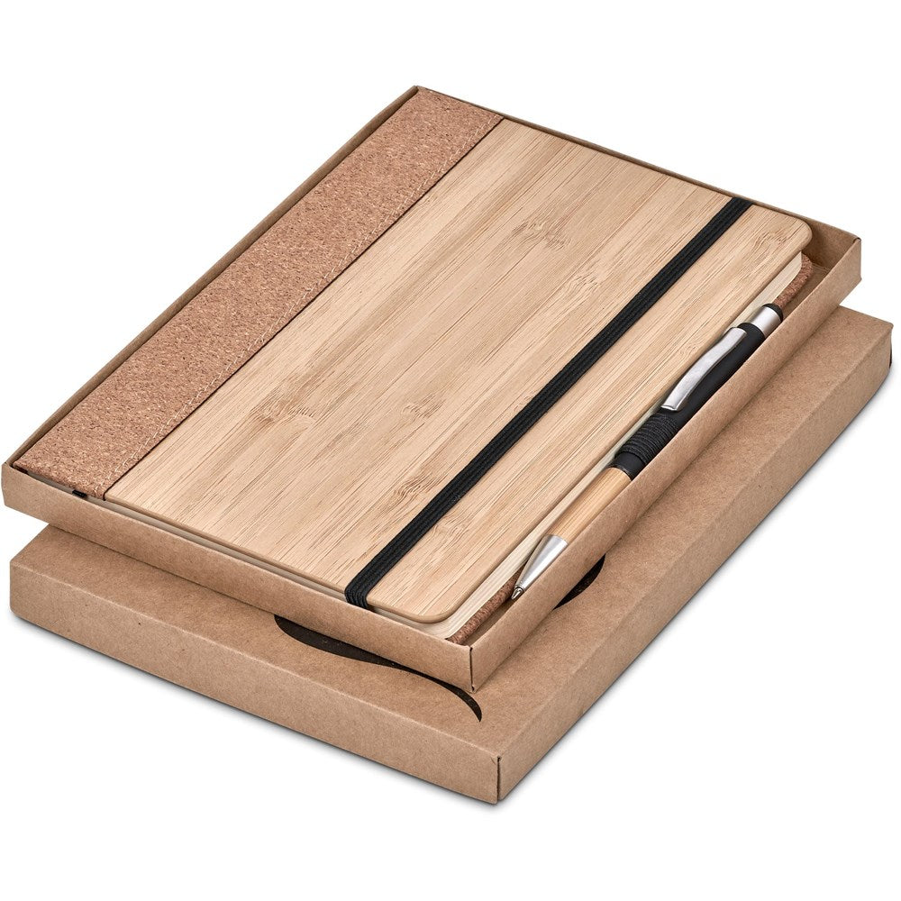 Okiyo Eri Bamboo & Cork Notebook & Pen Set