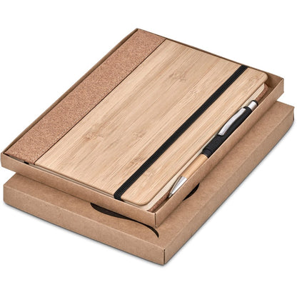 Okiyo Eri Bamboo & Cork Notebook & Pen Set